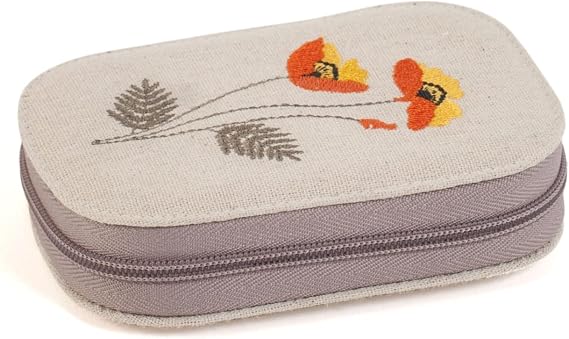Hobby Gift Sewing Kit, Zip Case, Embroidered, Wildflowers