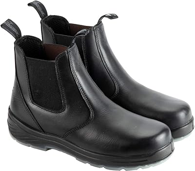 Thorogood 6 Slip On Safety Toe Station Boots for Men and Women - Leather with Quick Release, Slip-Resistant Outsole, and Translucent Non-Marking Bottom; EH Rated