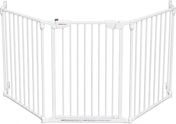 Cardinal Gates EX100 XpandaGate Extra-Wide Baby & Pet Gate, 30-90 in, White | XpandaGate extra-wide hardware-mounted gate spans 30-90 in openings for babies, children, and pets.