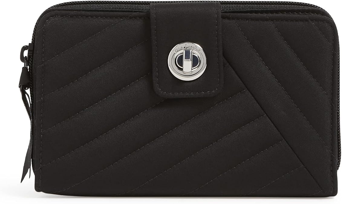 Cotton Turnlock Wallet With Rfid Protection