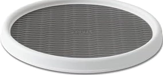 Copco Basics Non-Skid Pantry Cabinet Lazy Susan Turntable, 12-Inch, White/Gray, 1 Count (Pack of 1)
