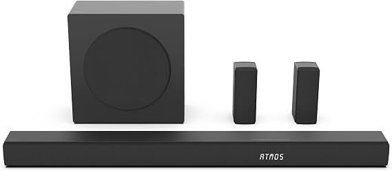 Hisense AX5100Q, 5.1 CH Soundbar,Hi-Concerto,Dolby Atmos, DTS:X, Semi wireless rear surround speakers,6.5" wireless subwoofer, EzPlay