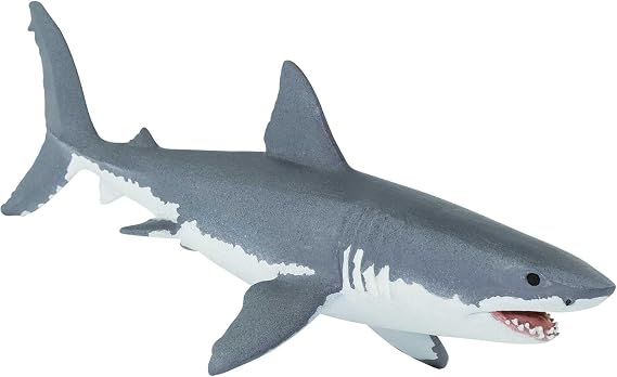 Safari Ltd. Great White Shark Figurine - Lifelike 6.25" Model Figure - Educational Toy for Boys, Girls, and Kids Ages 3+