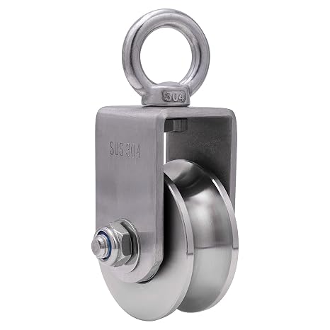 Cable Pulley Wheel, Swivel Pulley Block, Stainless Steel, Bearing Inside, Heavy Duty, Loading 1760lb