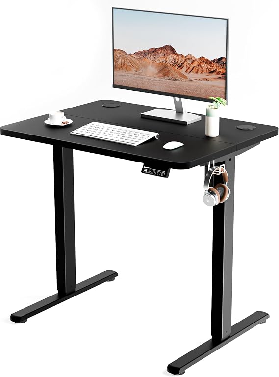 Small Standing Desk, 32"x24" Height Adjustable Sit-Stand Office, Black