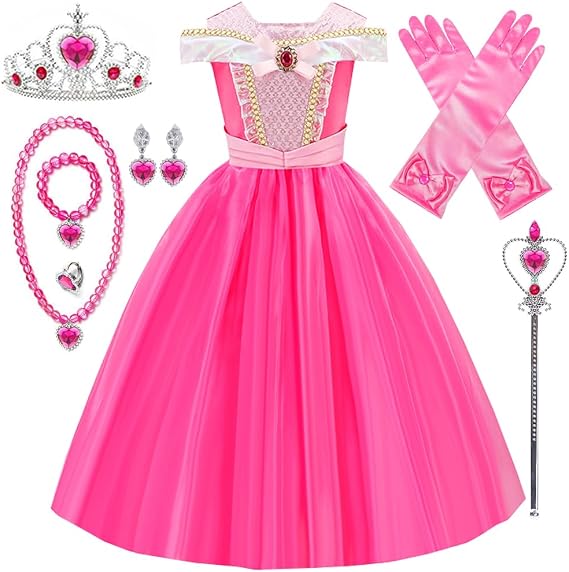 Princess Aurora Costume Dress up Accessories for Girls Princess Halloween Cosplay Accessories Christmas Gifts Set