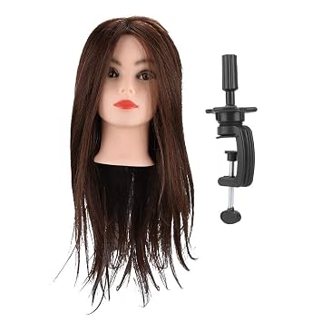 Hairdressing Training Head with Hair, Male Mannequin Styling Practice Dummy Head for Braiding, Hair Styling Training