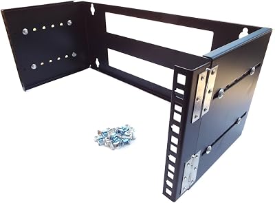 4U 19-Inch Hinged Extendable Wall Mount Bracket Network Equipment Rack - Black