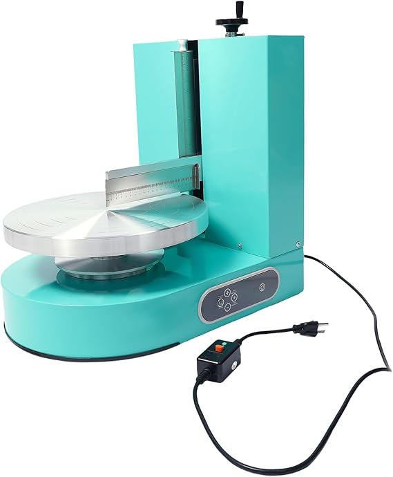 Electric Cake Decorating Machine 4-12in Cake Cream Machine with Touchscreen Control 200W Auto Cream Coating Machine, Adjustable Knives, Cake Decorating Turntable for Bakery & Home (Green)