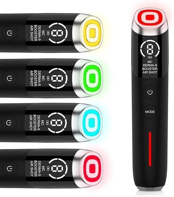 AIR PRO BOOSTER Kırışıklık Karşıtı ve Cilt Sıkılaştırıcı Bakım için 5'i 1 Arada EMS Yüz ve Boyun Bakım Cihazı – LED