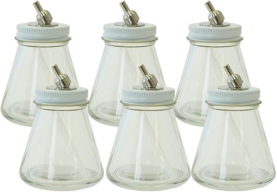 Paasche Airbrush 3oz Glass Bottle Assembly for VL, MIL, TS & SI Airbrushes VL-3-OZ (6 Pack)