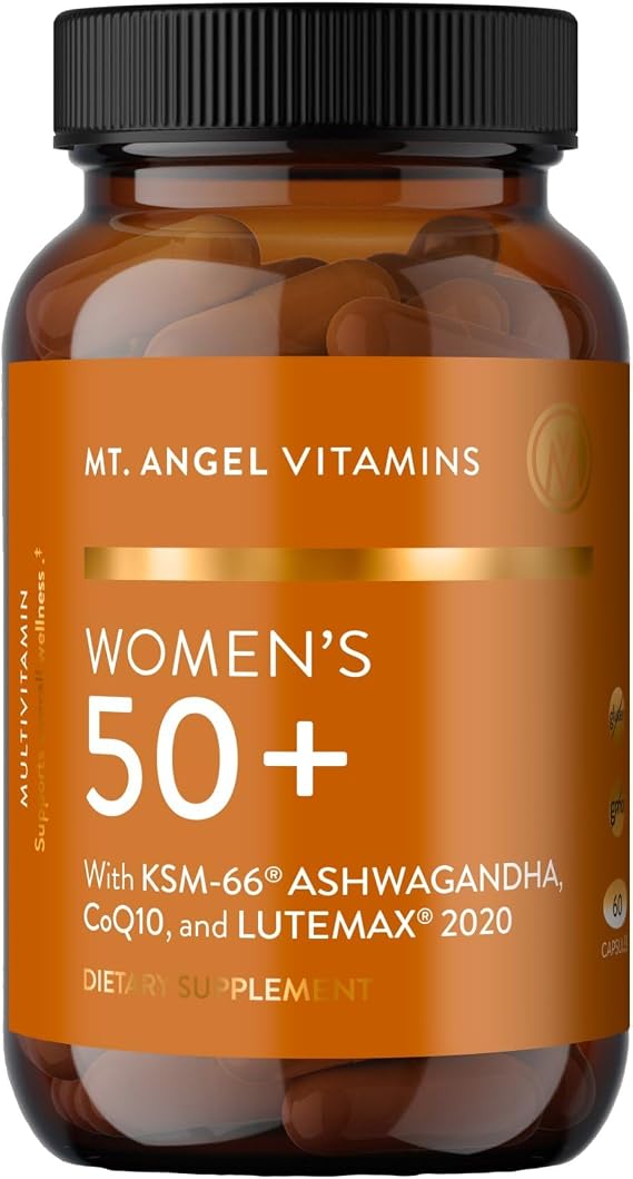 Mt. Angel Vitamins - Daily Womens Multivitamin 50+ Adult Formula with Iron, Calcium, KSM-66 Ashwaganda, Bio-Available Proprietary Herbal Blend of The Best Womens Vitamins - 60 Count Capsules