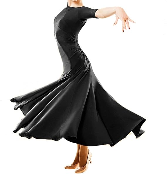 New Latin Ballroom Competition Dance Dress Modern Salsa Waltz Standard Long Dress # YG007