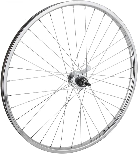 WheelMaster Rear Wheel 26 x 1.75/2.125 36H Bolt On, CB with Trim Kit, Steel, Silver | 26-Inch Steel Rear Bicycle Wheel with Coaster Brake, 36H, 110mm Axle