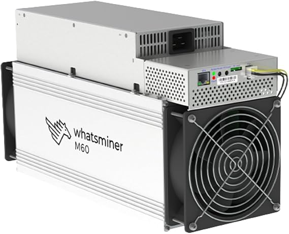 New MICROBT WhatsMiner M60 176TH 19.9J/TH 3502W 220-240V AC SHA-256 Algorithm BTC Miner with PSU - in Stock