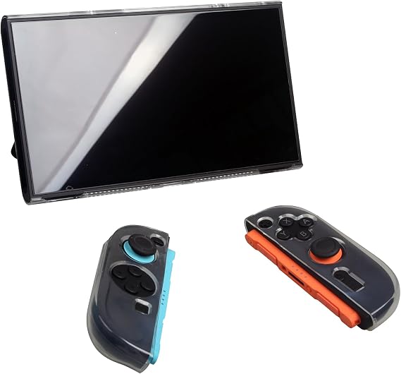 Clear Protective Case for Nintendo Switch 2 (2025), Ergonomic Split Design PC+TPU Grip Cover Compatible with Switch 2 Console and JoyCon Shock-Resistant