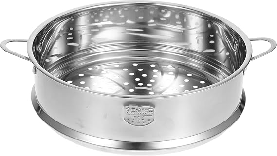 Hemoton 12 Inch Stainless Steel Steamer Basket Stackable Steamer Insert for Pots Multi-Functional Vegetable Rack for Dumplings Fish Meat Rice Cooking