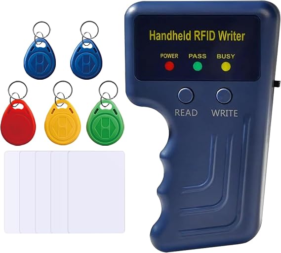 Handheld 125khz RFID Reader Writer,AWID and HID Copier with 10 T5577 Keyfobs
