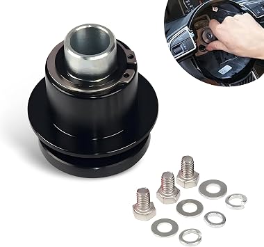 3 Hole Steering Wheel Quick Release Hub Adapter, 360 Steering Wheel Quick Release Disconnect Hub Kit (Black)