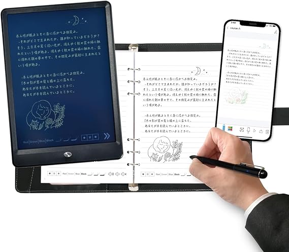 Ophaya Smart Pen Smart Writing Set Electronic Notebook, Digitalization of Paper Notes, Electronic Memo Pad with Storage Function, Real-time Sync for Sharing, OCR Recognition Editing and Keyword Search