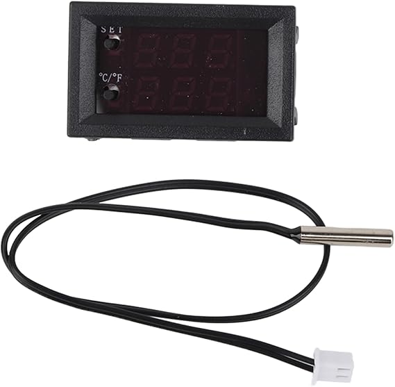 Digital Temperature Controller, 12V DC Microcomputer Thermostat with Sensor -58F to 230F Range for Incubator Reptile Tank Equipment Case Cooling Heating System