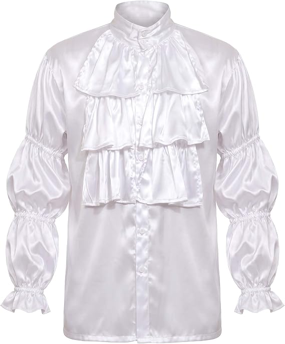 Ruffled for Men Seinfeld Costume Medieval Bard Cosplay Pirate Puffy Shirt