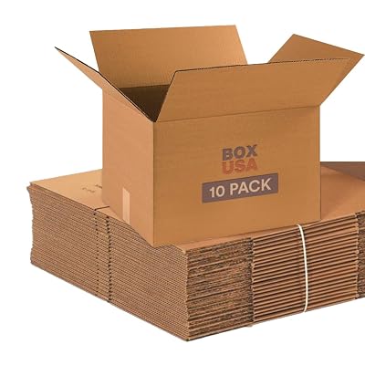 BOX USA Moving Boxes Medium 18L x 14W x 12H 10-Pack | Corrugated Cardboard Box for Shipping, Mailing, Packing, Packaging and Storage 18x14x12
