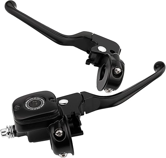 Handlebar Hand Controls Hydraulic 9/16 Inch Single Disc for Harley Softail Dyna XL (Matte Black)