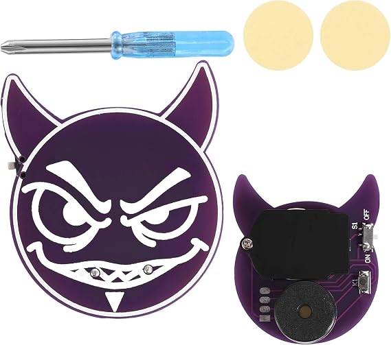 Cricket Noise Maker, Horned Devil Style Annoying Sounds Machine Cricket Noise Prank Items with 16 Sounds Annoying Beeping Device Hidden Prankster Stuff for Home School Party Adults Toys Gifts (Purple)