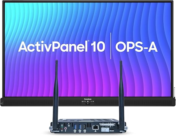 ActivPanel 10 65" High Specification Digital Whiteboard for Office or Classroom, 4K UHD, OS Flexible Device, Panel & Wall Mount Included, Bundled 4GB Android OPS, 3 Year Onsite Support
