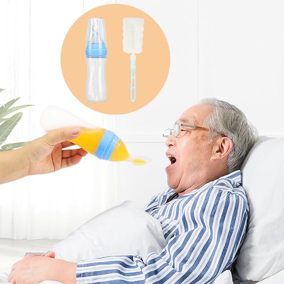 Drinking Aids Feeding Cup for Elderly Disabled Patient Maternity Convalescent Drink Water Porridge No Spill Drinking Cup Drink Spoon Bottle Flow Control Senior Liquid Feeder Convalescent Feeding Cup
