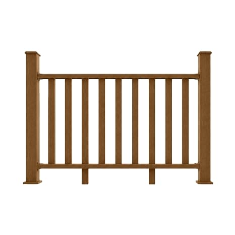 Tuda Grass Direct Composite Decking Balustrade Full Kit 1.5m | WPC Deck Railing System with 9 Spindles, Rails & Post | Teak