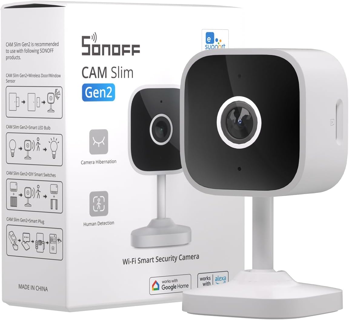 SONOFF Akıllı Güvenlik Kamerası, CAM-S2 Kapalı HD Köpek Kamerası, Bebek ve Evcil Hayvan Monitörü için Hareket Algılama