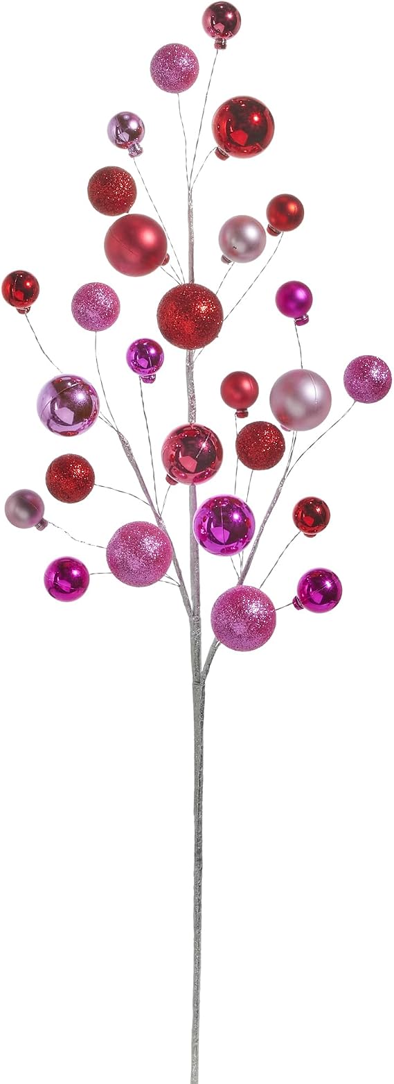 30" Pink and Red Ball Spray