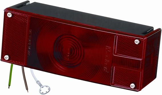 Wesbar 403076 Waterproof Red Low Profile Tail Trailer Light, Right/Curbside, 8-Function Stop, Turn & Tail Lamp, Compatible with Trailers Over 80 Inches Wide