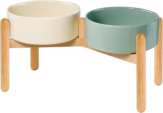 Elevated Dog Bowls for Large Sized Breeds, Ceramic Food and Water Bowls Set