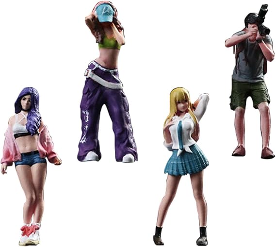 Miniature Scene Diorama Scenery Female Figures Add Depth To Miniature Art Projects With High Precision And Workmanship.Small Figures Is More Fragile Street Street Women Model Female Figure