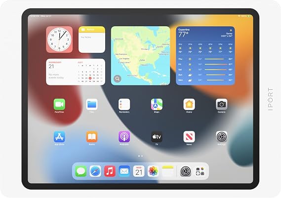 iPort Surface Mount System iPad Wall Mount Slim & Secure Enclosure for iPad Pro 12.9" (5th Gen) | Built-in PoE Charging | Flush Aluminum Wall Dock for Smart Home & Commercial Use White