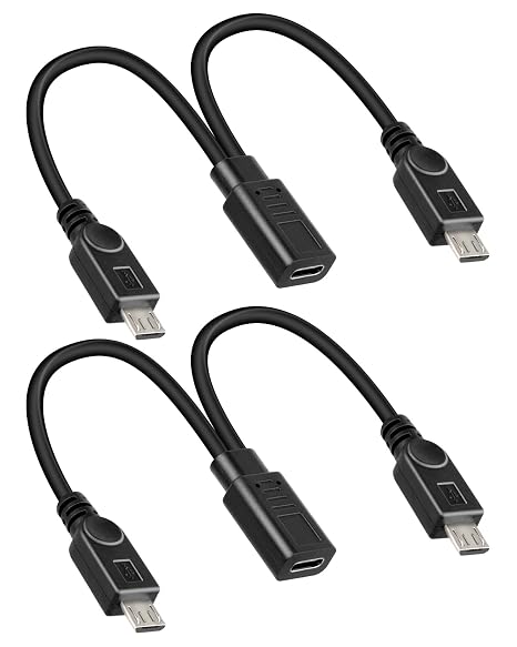 Short Type C Female to Dual Micro Male Charging Cable, Only Support Charging,1 to 2 USB C Splitter Charging Cable(1FT/2Pack Charging Only)
