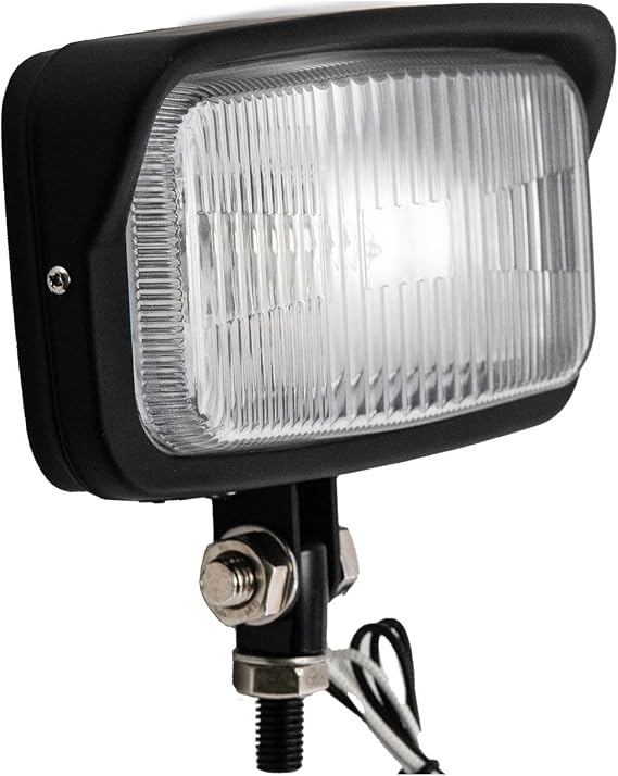 Motorcycle Headlight LED Square Front Spot Light With Visor, Vintage 6.5" Upgraded Motorbike Headlamp Bottom Mount - Universal Fit Chopper Bobber Cafe Racer Harley Triumph Suzuki Yamaha