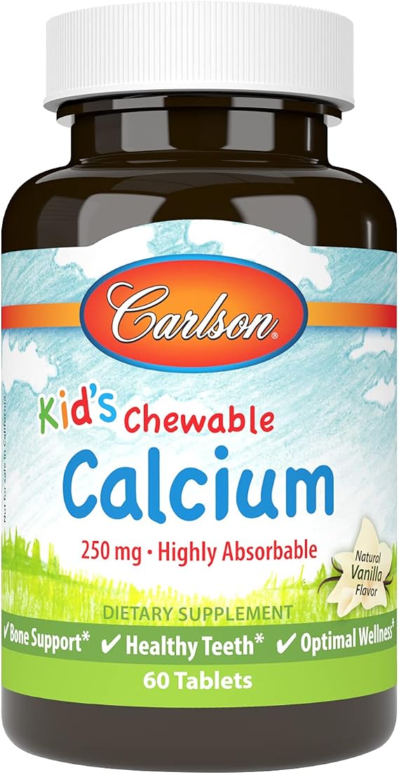Carlson Labs Carlson for Kids Chewable Calcium, 250mg, 60 Tablets