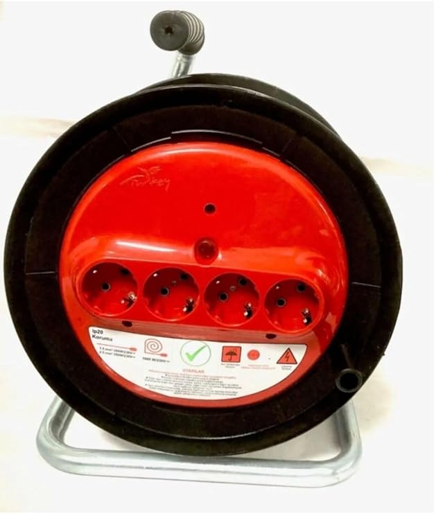 SAS 30 Metre 3x2.5 Mm Makaralı Uzatma Ara Kablosu,