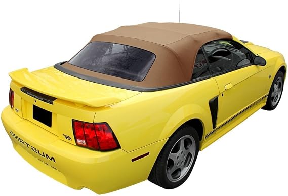 compatible with Ford Mustang Convertible Top With Plastic Window Saddle Sailcloth