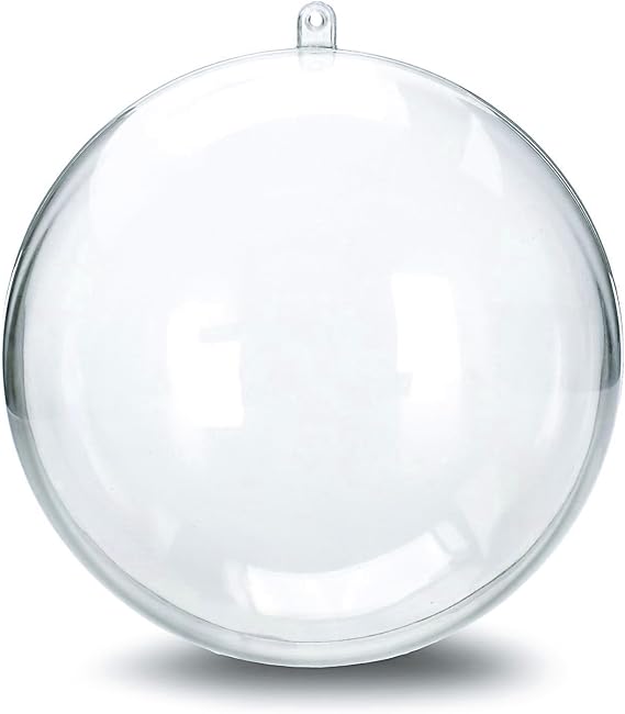 12 Clear Plastic Ball Fillable Ornament Favor 4" 100mm