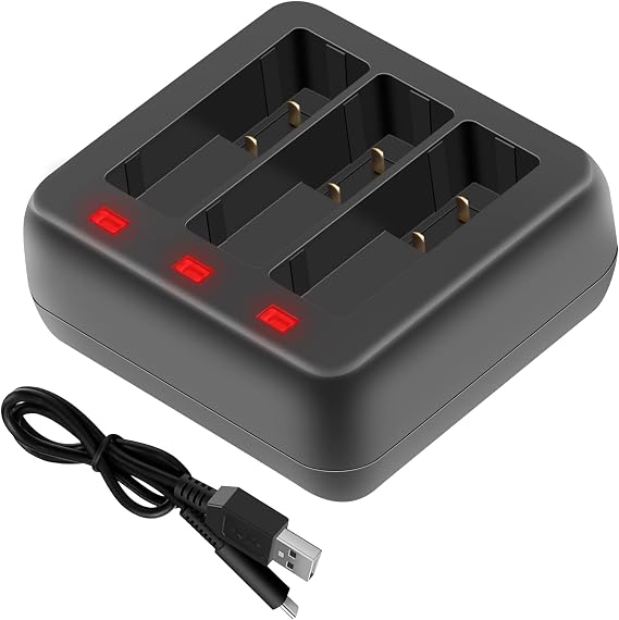 Hanatora Battery Charger for DJI Osmo Action 3 4,Charge Three Batteries | Raqid Charging Hub Accessories