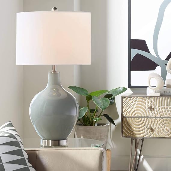 Color + Plus OVO 28 1/2" Tall Table Lamp Gauntlet Gray Glass