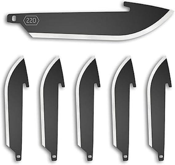 Outdoor Edge RazorSafe 2.2" Black Drop-Point | 6 Pack of EDC Drop Point Blades | Compatible 2.2" Razor Blade Knives | Perfect for Work & Everyday Carry