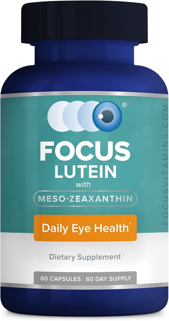 Focus Lutein Eye Vitamins with Meso-Zeaxanthin for Vision Support, 60 Count