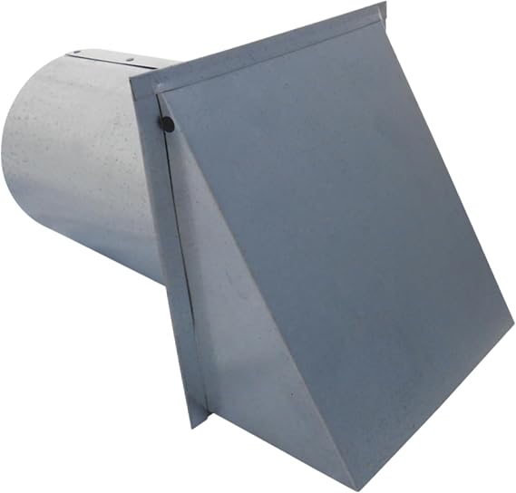 7 Inch Wall Vent Cap - Galvanized Steel - Screen Only - Heavy Duty Hooded Metal Caps - Fresh Air Intake Vent for Side Walls by Vent Works