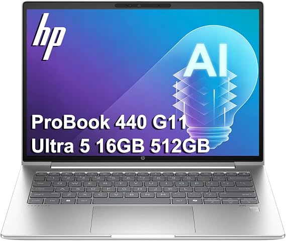 HP ProBook 440 G11 AI Laptop, 14" FHD+, Ultra 5 125U, 16GB DDR5, 512GB SSD